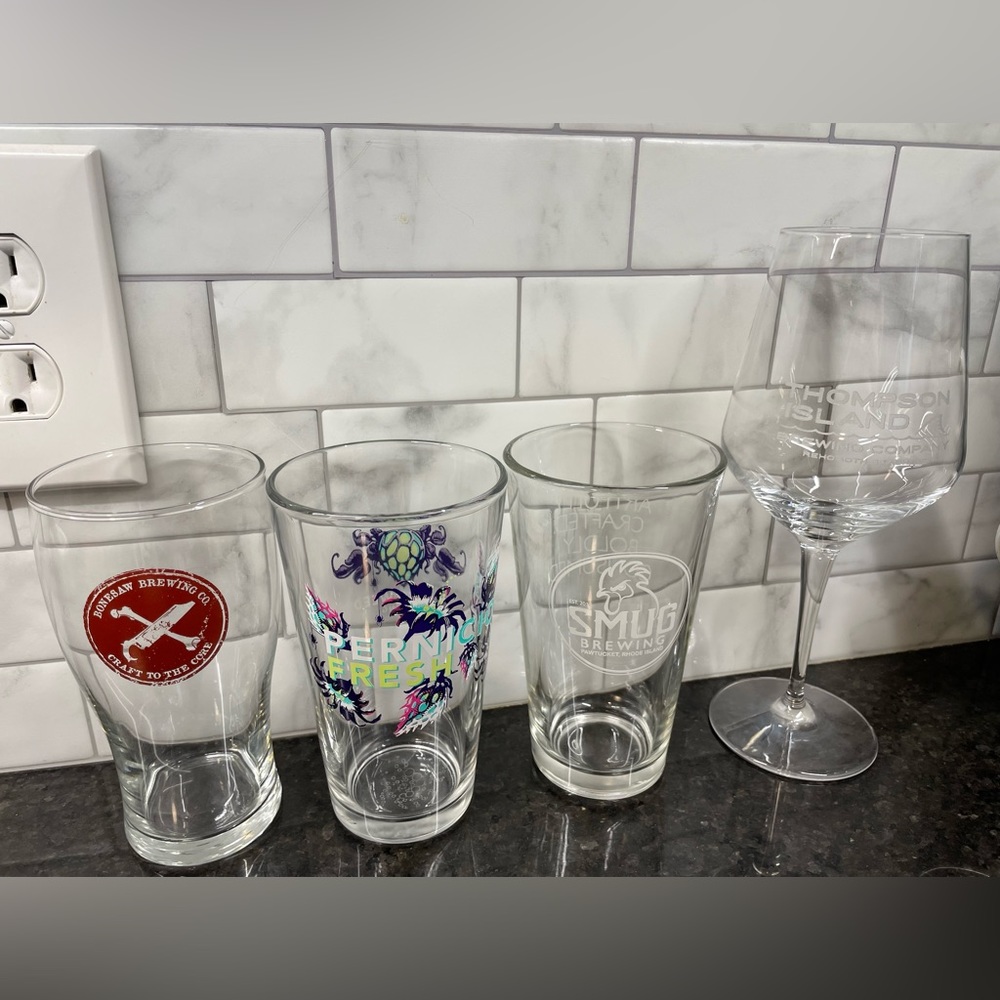 East Coast Beer / Brewery Glasses (Wicked Weed, Thompson Island, Bonesaw, Smug)
